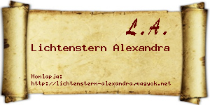 Lichtenstern Alexandra névjegykártya